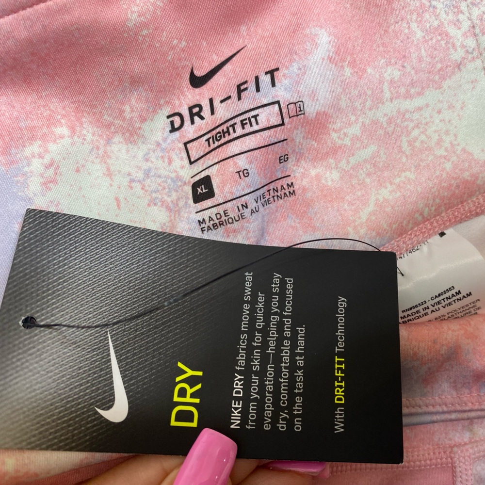 Nike Girl’s Pink Tie-Dye Leggings - Picture 5 of 5